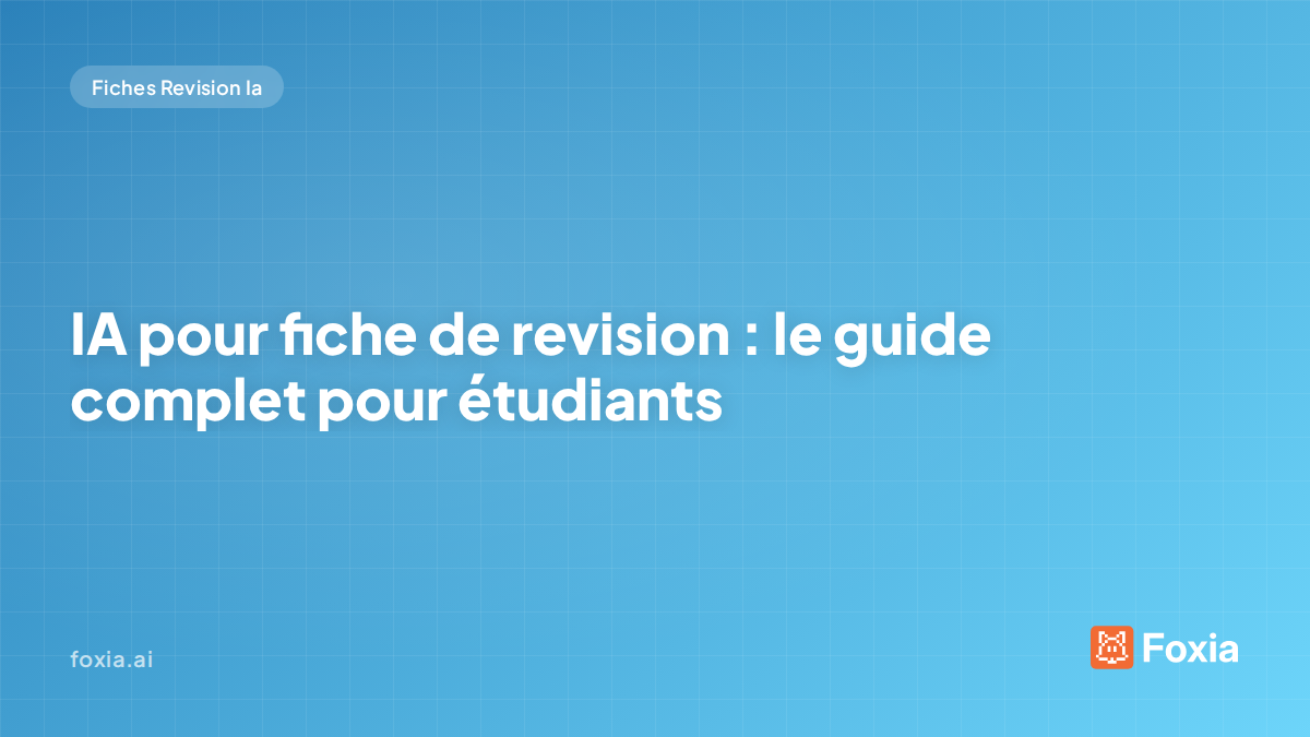 IA pour fiche de revision — workflow upload PDF vers fiche