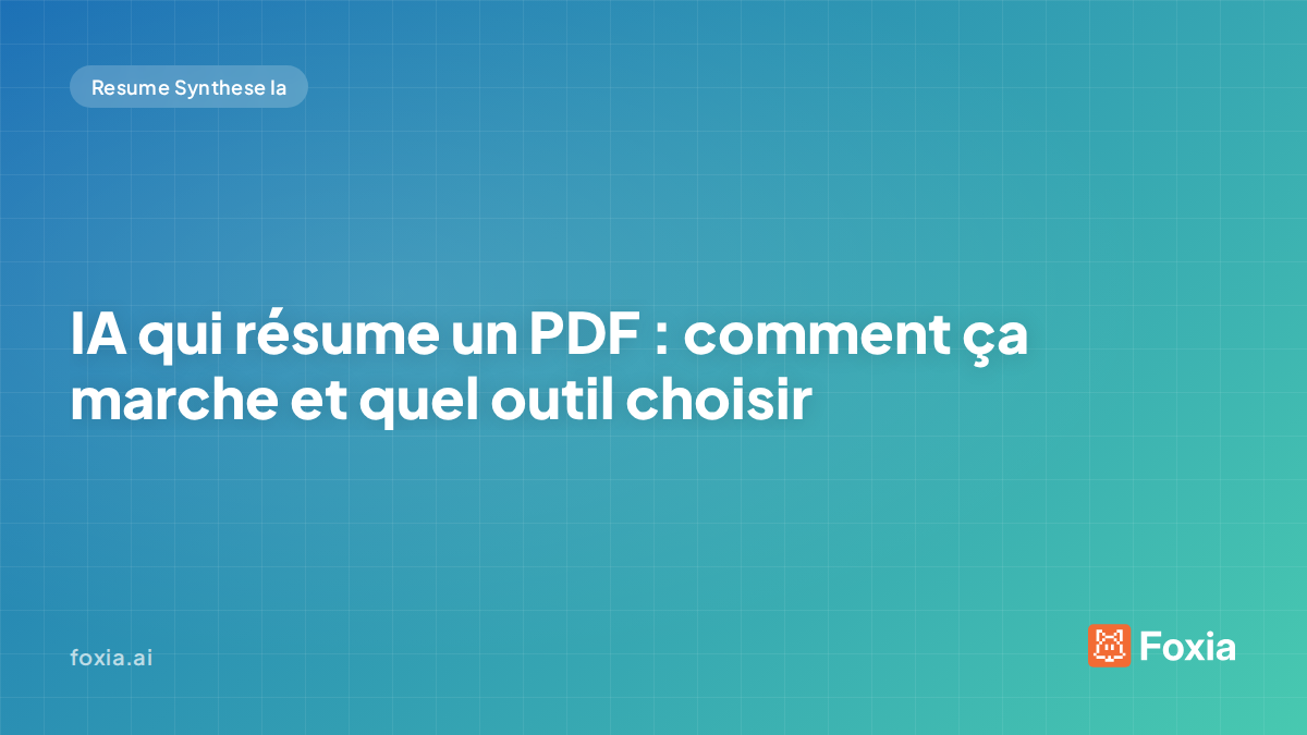 IA qui résume un PDF — comparatif des meilleurs outils
